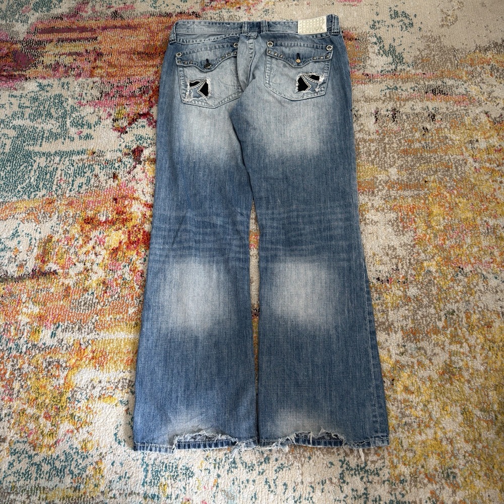 Affliction Cooper Relaxed Bootcut Denim Jeans Mens Size 38 Grunge Y2K Skate